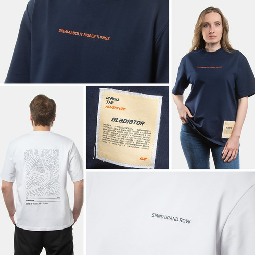 Футболка белая Gladiator “Stand up and row” (L-XL)