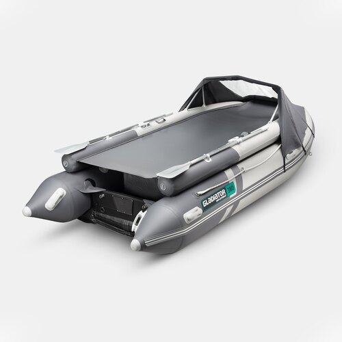 Надувная лодка GLADIATOR E380X PRO светло-темносерый